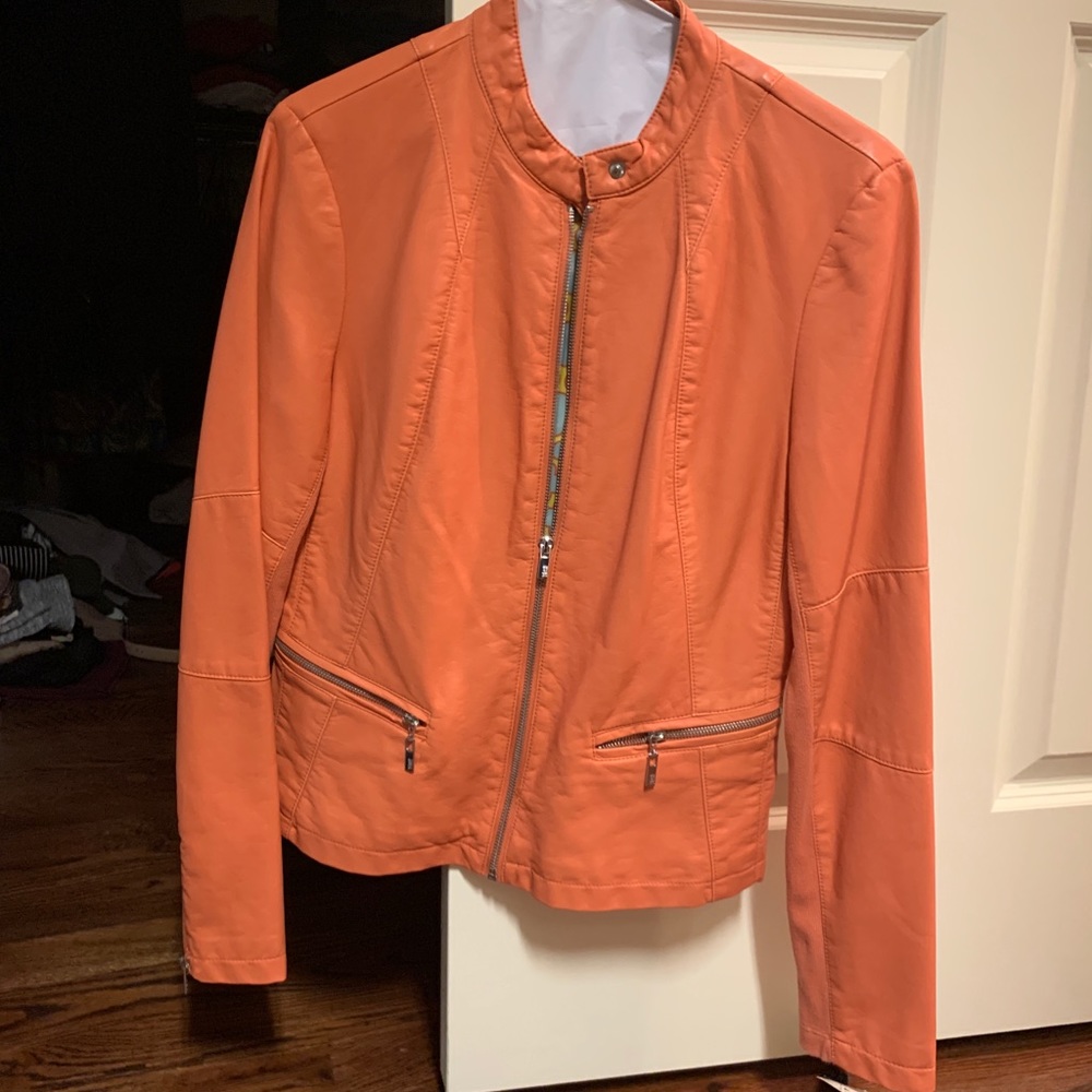 Apricot leather jacket sz S